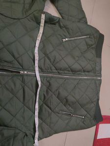 Olive Quilted Bomber Jacket