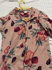 Floral Print Button-Up Shirt