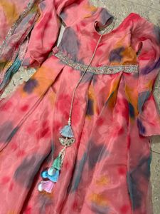 Vibrant Tie-Dye Anarkali gown