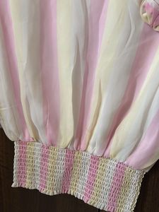 Striped Sheer top with Bow Detail