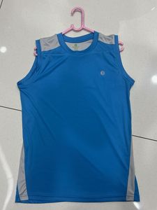 Blue Sleeveless Active T-Shirt