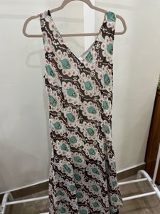 Multi Printed Cut Sleeves Maxi Dress with Slits