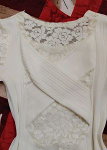Elegant White Lace Sleeve Top
