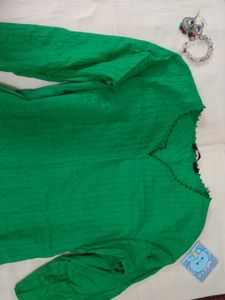Vibrant Green Striped Kurta