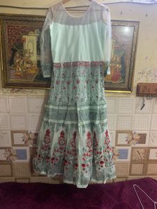 Elegant Mint Green Embellished Anarkali