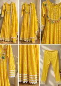 Vibrant Yellow Embroidered Kurta Set with Dupatta