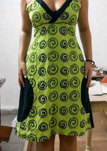 Green Swirl Print Sundress