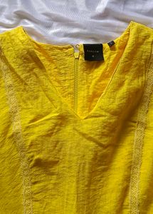 Rareism Yellow Tiered Mini Dress