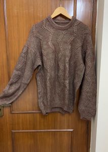 Unisex Handmade Brown Wool Sweater