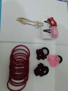 Cute Hair Accessories &amp; Bangles Set