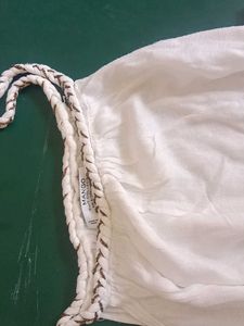 mango pure cotton white tank top halter neck