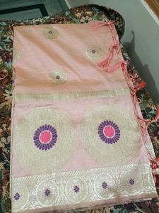Silk saree with stitched blouse size 34-36