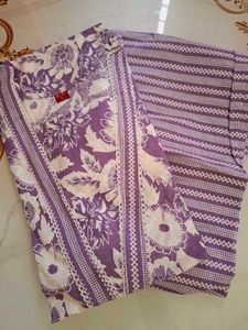 Purple Floral Kurta Set