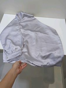 Elegant silver Satin Blouse