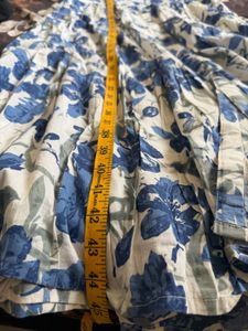 Blue Floral Tiered Midi Dress