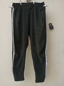 2psc Premium Unisex Black Mesh-Panel Track Pants