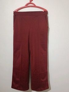 Maroon Wide Leg Trousers