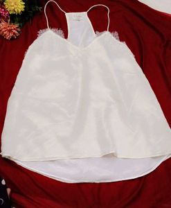 Elegant Lace Trim White Cami Top