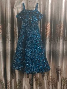 Sparkling Blue Sequin Party Dress