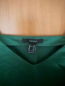 Elegant Green Satin Camisole Top