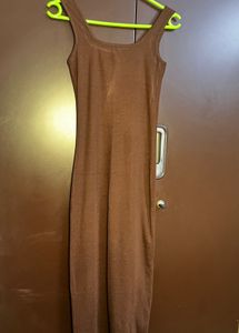 Brown Sleeveless Maxi Dress
