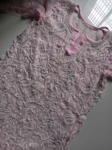 Premium Baby Pink Chikankari Kurti