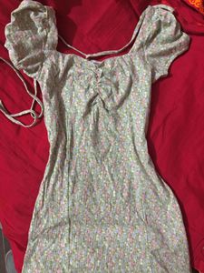 Floral Puff Sleeve Mini Dress