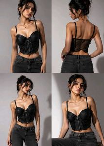 1168. Black Corset Bustier Top