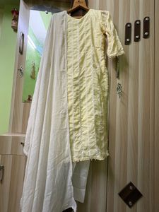 Elegant Yellow Embroidered Kurta Set