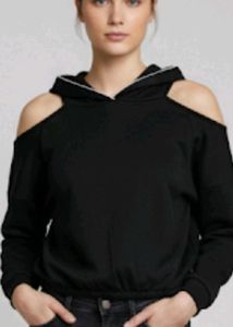 Trendy Cold Shoulder Hoodie