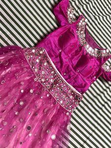 Designer Mirror Work Wester Lehenga With Du