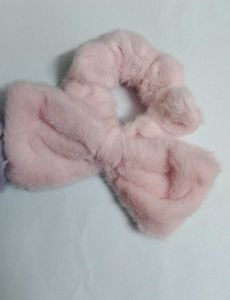 Fuzzy Bow Scrunchies Set (Pack of 2)
