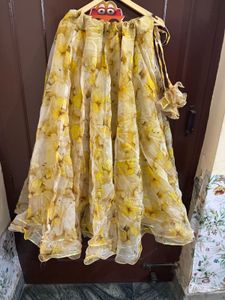 Yellow Organza Festive Lehanga
