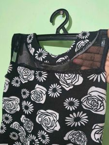 Black Floral Sleeveless Fit &amp; Flare one piece