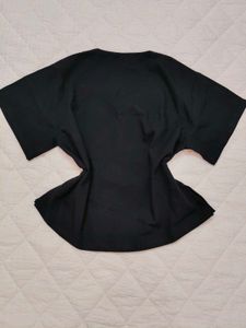 Chic Black Peplum Top