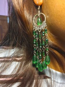 Chic Emerald Green Dangle Earrings