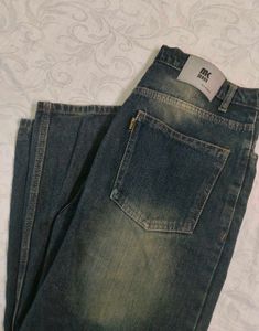Vintage Wash Wide Leg Jeans