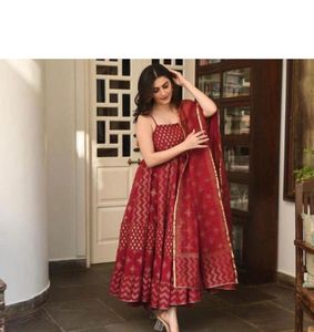Maroon red dress set