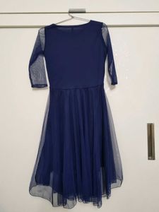 U&amp;F Navy Blue Netted Dress