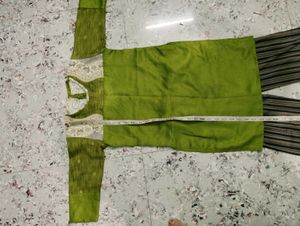 Green Kurti with Striped Pants