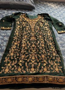 Elegant Green Embroidered Kurta set