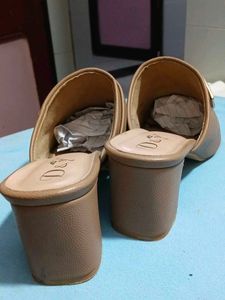 Stylish Brown Heeled Mules