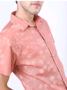 HIGHLANDERMen Slim Fit Printed Cut Away Collar Cas