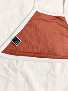 Ribbed Halter Neck Crop Top