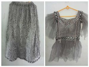 Grey Embroidered Lehenga Choli