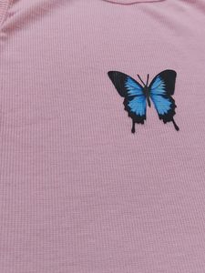 🦋 Butterfly Pink Crop Top