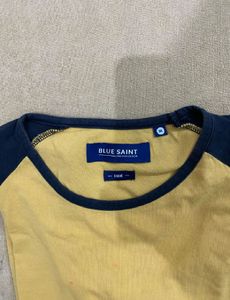 Blue Saint Men's Yellow &amp; Black Raglan Tee