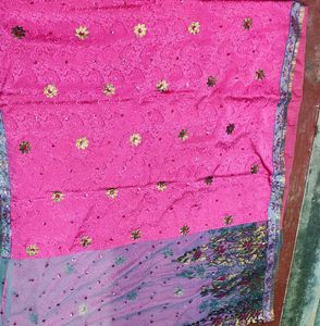 Elegant Pink  Embroidered Saree with blouse
