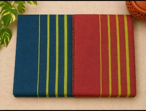 Beautiful Blue and Red Striped Mul Cotton Saree