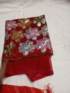 Red trending saree with blouse